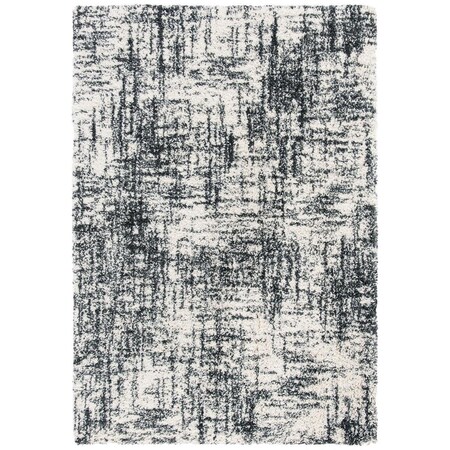 Safavieh 3 x 5 ft. Hudson Shag Power Loomed Rectangle Area Rug; Ivory & Dark Grey SGH294A-3